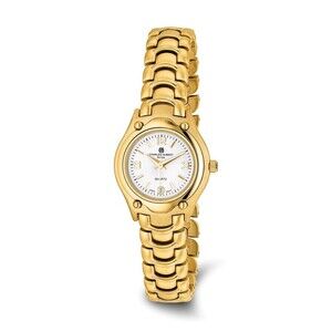 Kazi Luxury Ladies Charles Hubert Gold-finish White Dial Watch
